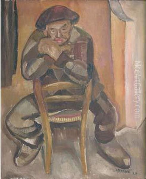 Homme Au Beret (1927) Oil Painting by Jacques Gotko