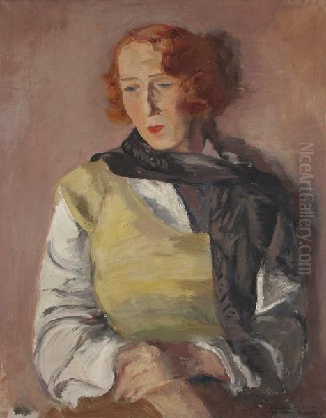 Portrait De Femme Oil Painting by Leopold Gottlieb