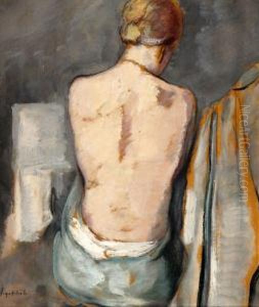 Seated Woman Oil Painting by Leopold Gottlieb