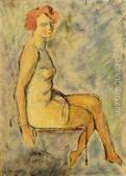 Nude Oil Painting by Leopold Gottlieb