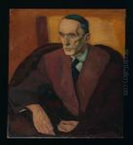 Portrait Dandre Gide Oil Painting by Leopold Gottlieb