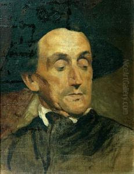 Portret Aktora - Studium Oil Painting by Moritz, Maurycy Gottlieb