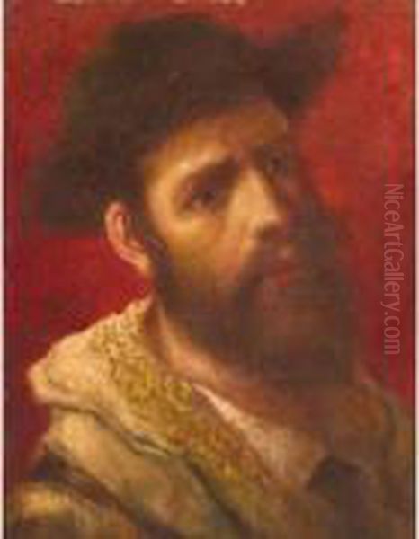 Portrait D'un Jeune Juif Portant Son Chale De Prieres. Oil Painting by Moritz, Maurycy Gottlieb