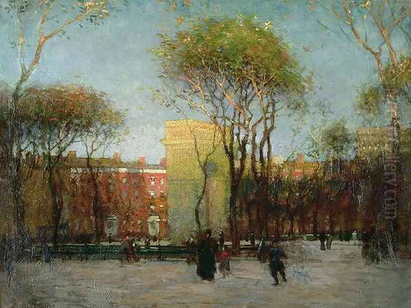 Washington Square, New York, c.1900 Oil Painting by Paul Cornoyer