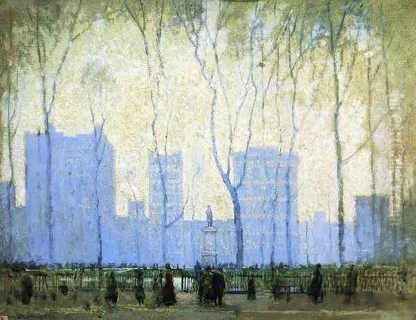 Bryant Park Oil Painting by Paul Cornoyer