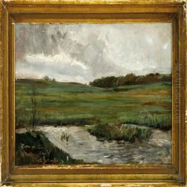 A Meadow Oil Painting by Albert Gottschalk