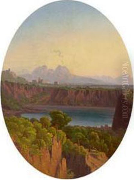 Suditalienische Landschaft In Der Umgebung Von Neapel Oil Painting by Carl Wilhelm Goetzloff