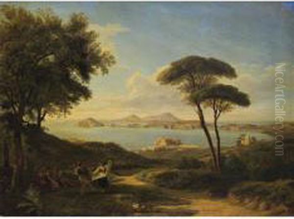 Veduta Del Golfo Di Baia Oil Painting by Carl Wilhelm Goetzloff