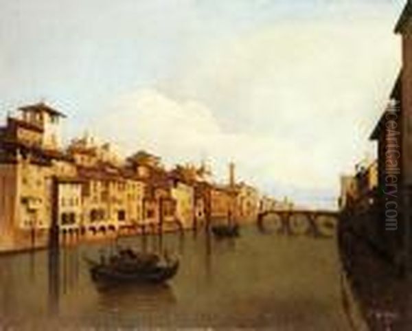 Veduta Dell' Arno Oil Painting by Carl Wilhelm Goetzloff