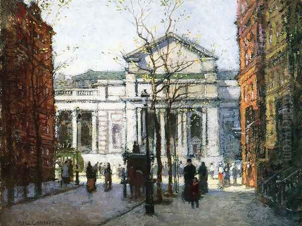 The New York Library Oil Painting by Paul Cornoyer