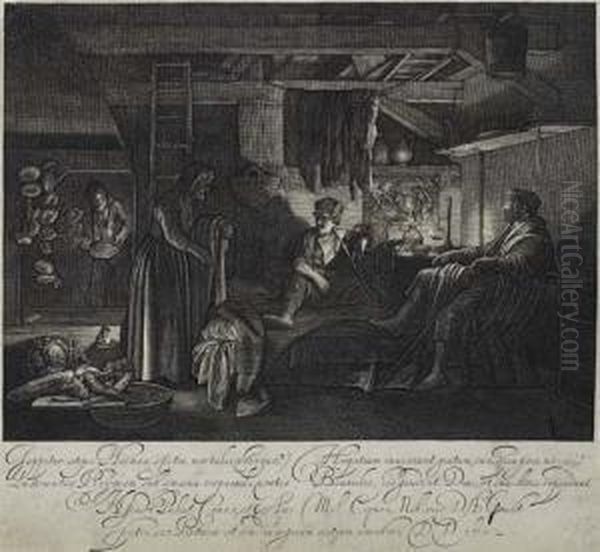 Jupiter And Mercury In The House Of Philemon And Baucis by Hendrick Goudt