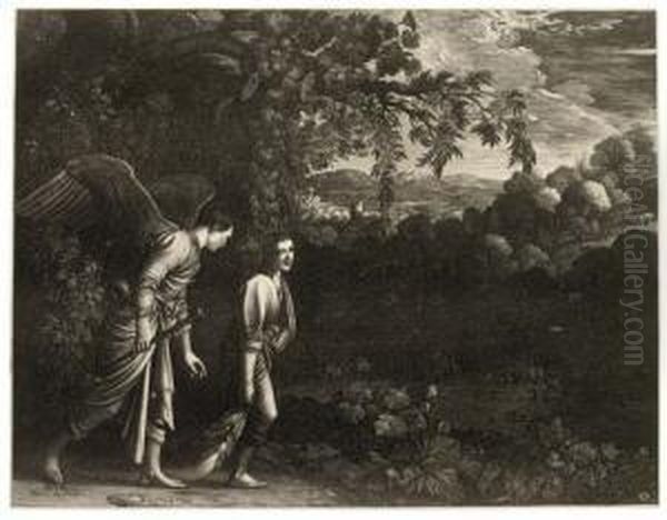 Tobias And The Angel ('the Large Tobias') Oil Painting by Hendrick Goudt