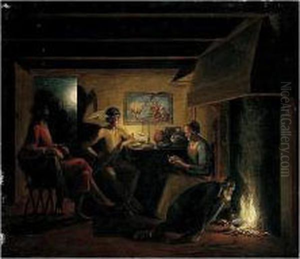 Jupiter And Mercury In The House Of Philemon And Baucis Oil Painting by Hendrick Goudt