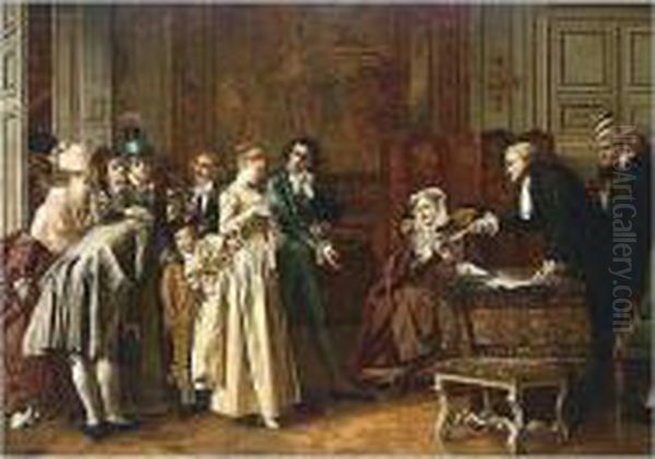 Le Mariage Oil Painting by Jules Adolphe Goupil