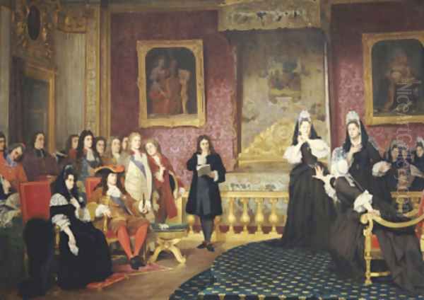 A Royal Stateroom Oil Painting by Joseph Caraud