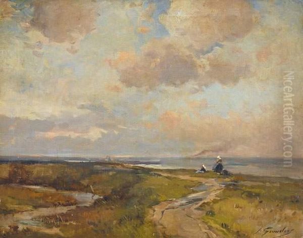 Cote Zelandaise - De Kust Van Zeeland Oil Painting by Jean-Leon Gouweloos