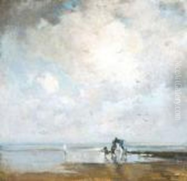 Strandzicht Oil Painting by Jean-Leon Gouweloos