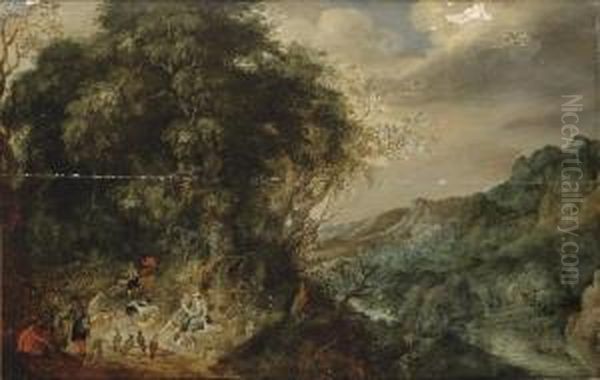 An Extensive Forest Landscape Oil Painting by Abraham Govaerts