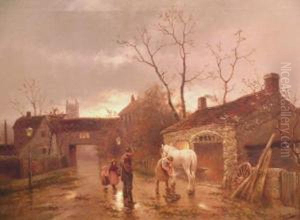 A Trip To The Farrier Oil Painting by James Walter Gozzard