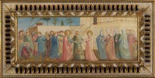 Marriage Scene Oil Painting by Benozzo Gozzoli