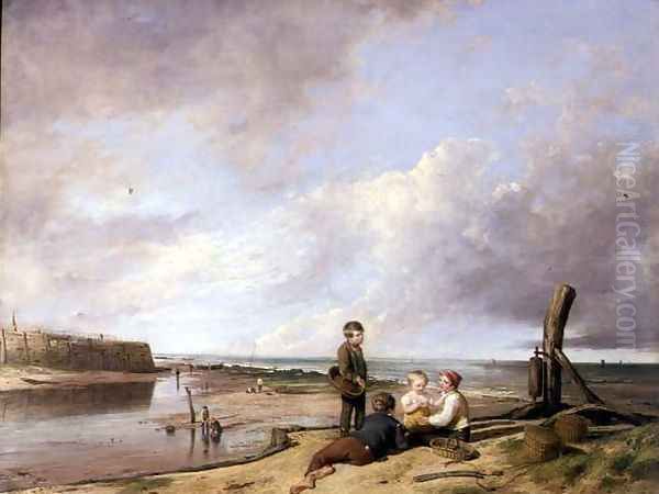 Shrimp Boys at Cromer, 1815 Oil Painting by William Collins