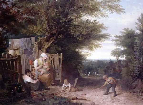 At the Cottage Gate Oil Painting by William Collins