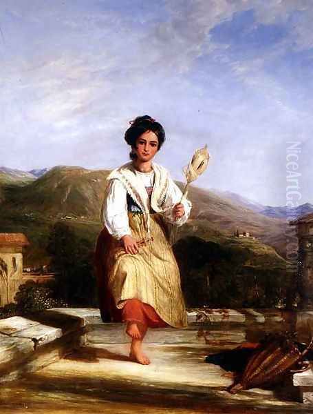 A Girl of Sorrento Oil Painting by William Collins