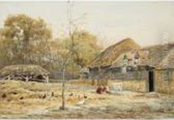 The Farmyard Oil Painting by James Edward Grace