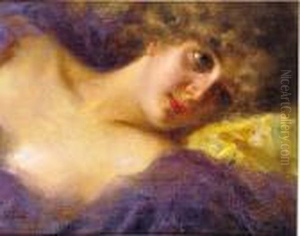 Ritratto Di Donna Distesa Oil Painting by Napoleone Luigi Grady