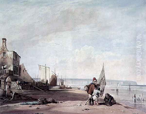 Juvenile Shrimpers, Deal Oil Painting by William Collins