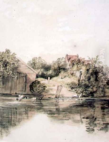 The Riverside Oil Painting by William Collins