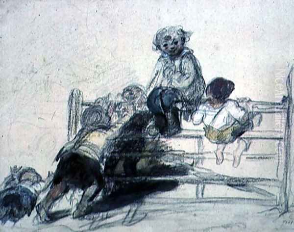 Sketch for 'Happy as a King' Oil Painting by William Collins