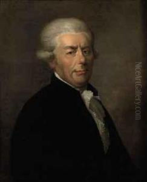 Portrait Of John Christ Fred. 
Boode (1733-1796), Bust-length, In A Black Coat With A White Jabot Oil Painting by Anton Graff