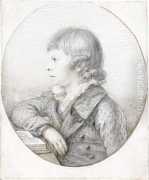 Half-length Portrait Of A Young 
Boy, Possibly Wilhelm Chodowiecki, Son Of The Artist Daniel Oil Painting by Anton Graff