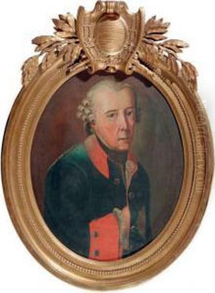 Portrait Of Frederick The Great Oil Painting by Anton Graff