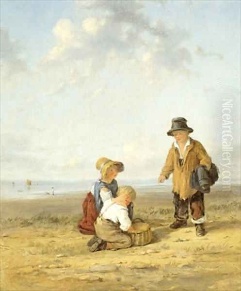 Figures on the Seashore Oil Painting by William Collins