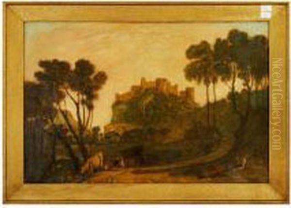 Oak Hampton Castle Oil Painting by George Ii Graham