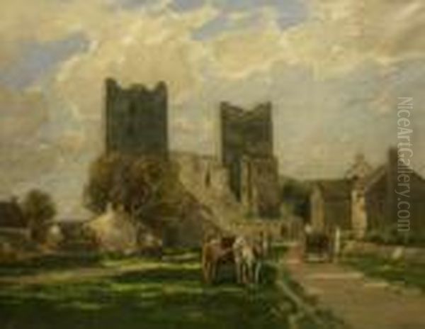 Castle Bolton Wensleydale Oil Painting by George Ii Graham