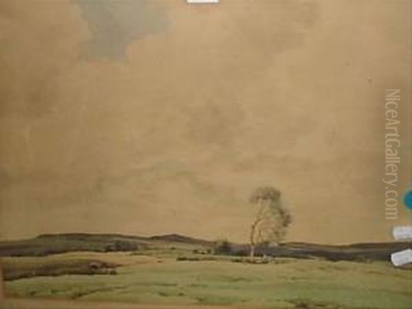 1882- Uplandlandscape Oil Painting by George Ii Graham