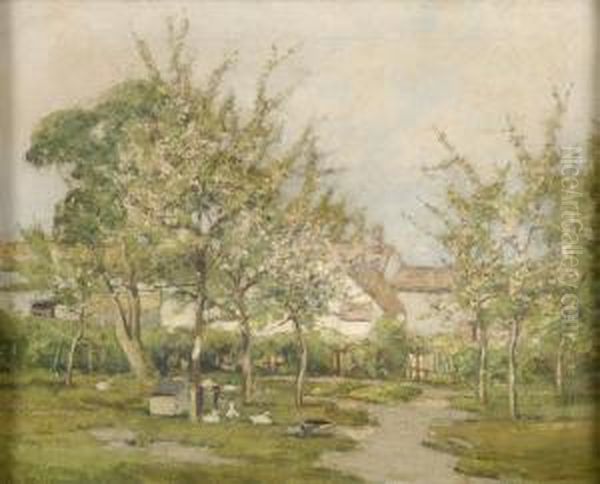 Bluhende Obstbaume. Oil Painting by George Ii Graham