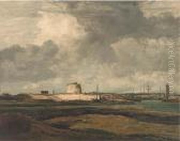 A View Of Rye Harbour Oil Painting by George Ii Graham