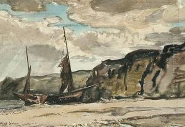 Beached Oil Painting by George Ii Graham