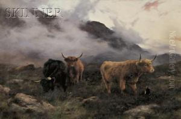 Highland Cattle Oil Painting by Peter Graham