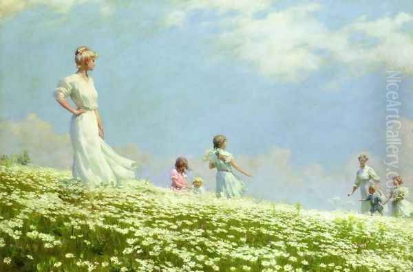 Summer Oil Painting by Charles Curran