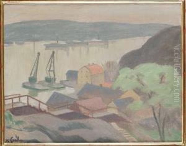 Utsikt Fran Fafangan, Stockholm Oil Painting by Hjalmar Grahn