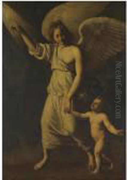 The Guardian Angel Oil Painting by Antiveduto Grammatica