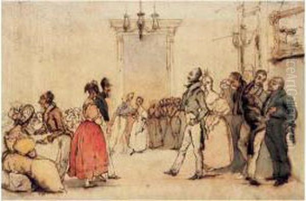 Le Bal Oil Painting by J. J. Grandville