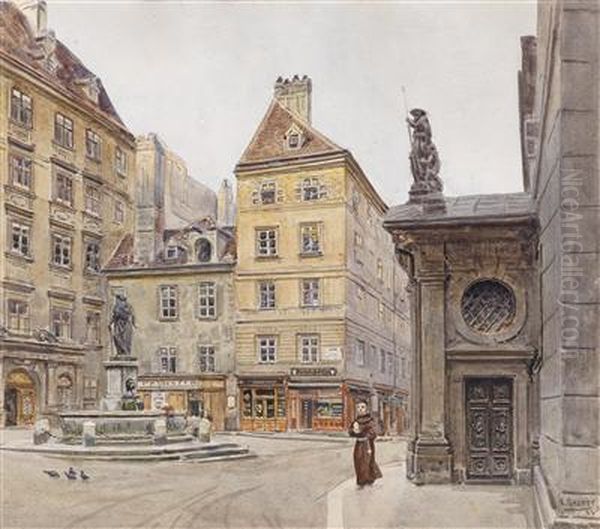 Franziskanerplatz In Vienna Oil Painting by Ernst Graner