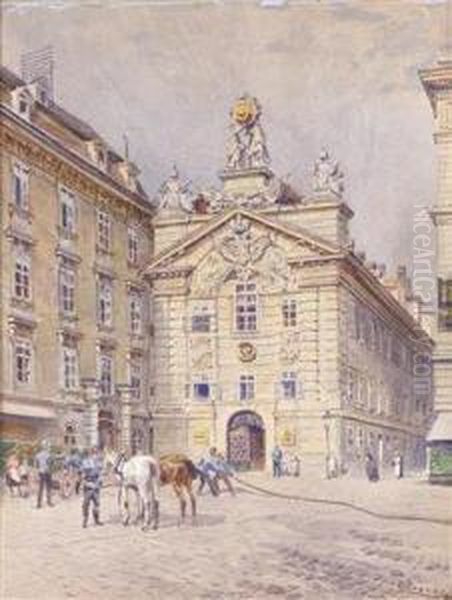 Feuerwache Am Hof In Vienna Oil Painting by Ernst Graner