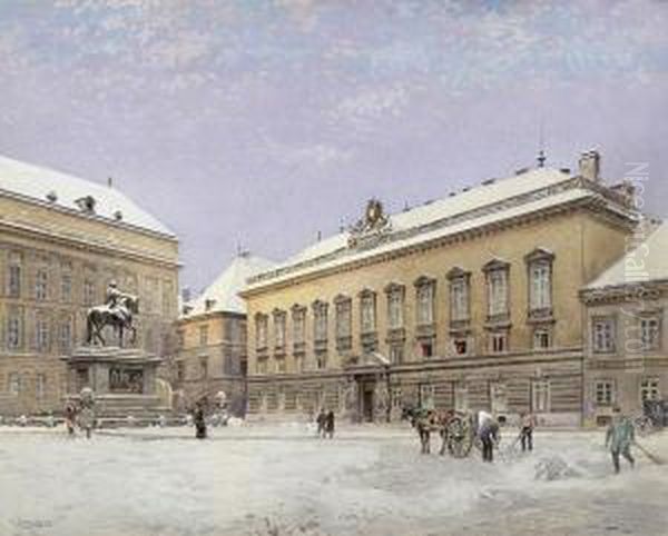 Palais Pallavicini Am Josefsplatz Oil Painting by Ernst Graner